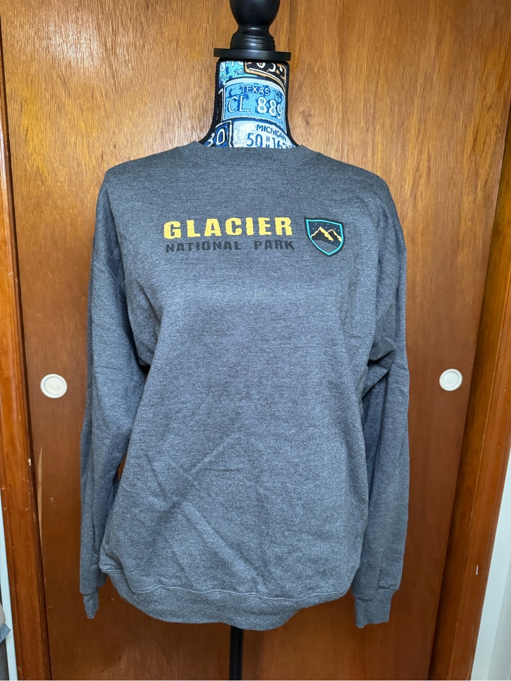 Glacier National Park Grey Crewneck Sweatshirt